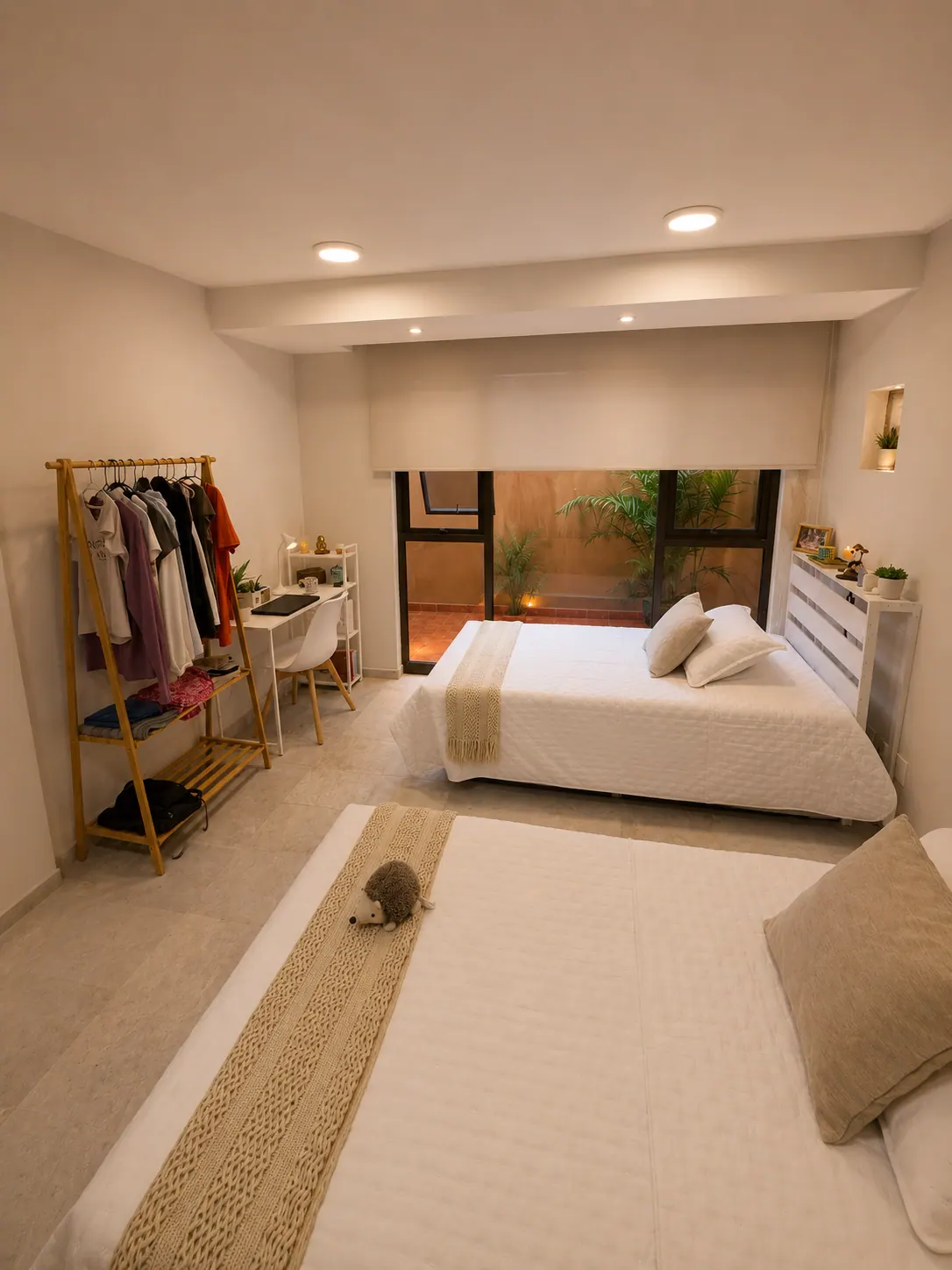 Essential Shared Room 2 — bed A, courtyard view